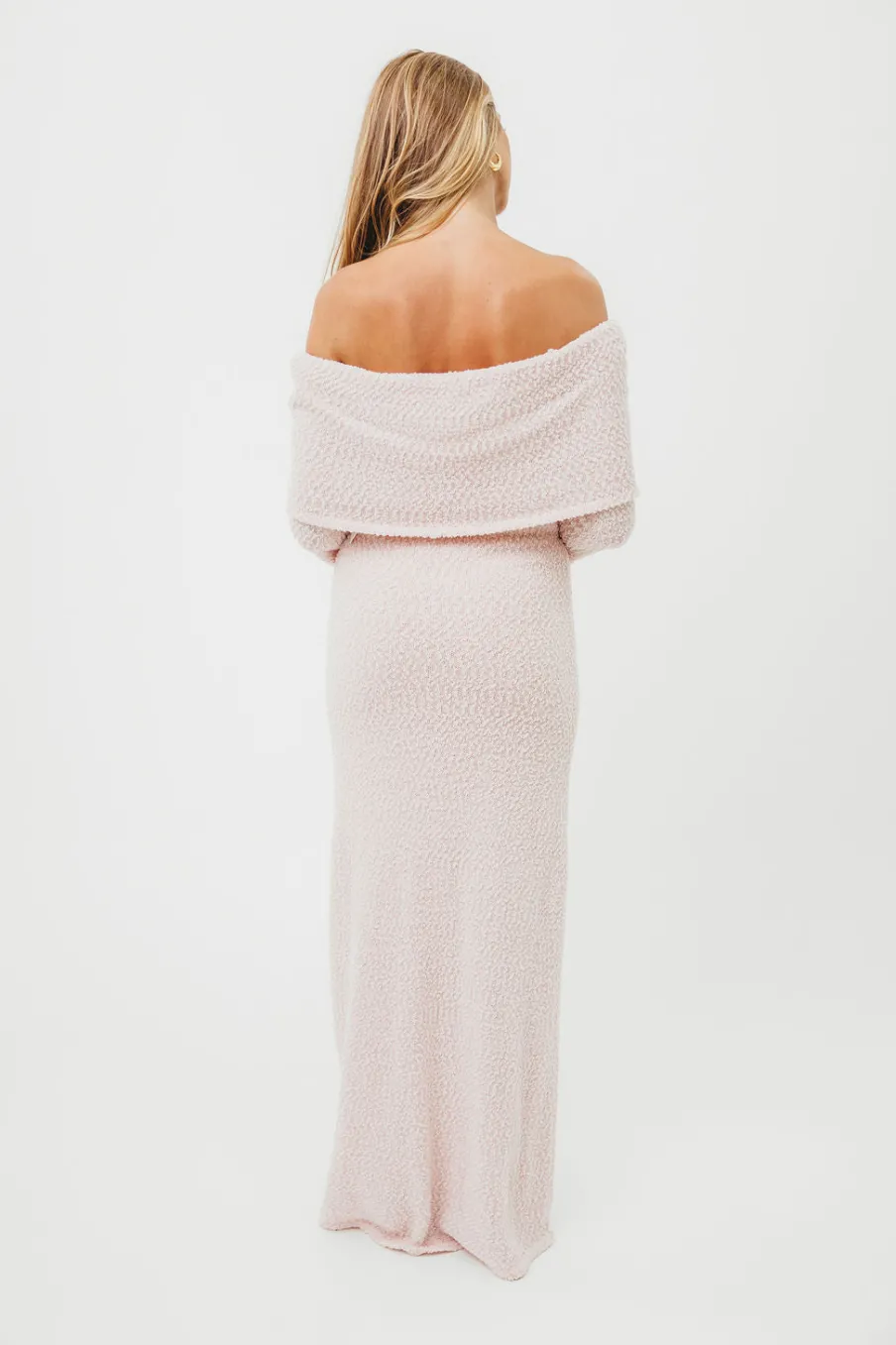 Fashion Worth Collective Nora Knit Maxi Dress in Dusty Pink- Bump Friendly