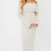 Clearance Worth Collective Nora Knit Maxi Dress in Ivory- Bump Friendly