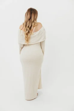 Clearance Worth Collective Nora Knit Maxi Dress in Ivory- Bump Friendly