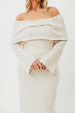 Clearance Worth Collective Nora Knit Maxi Dress in Ivory- Bump Friendly