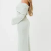 Fashion Worth Collective Nora Knit Maxi Dress in Seafoam- Bump Friendly