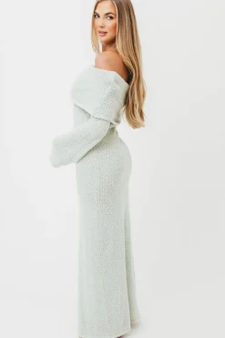 Fashion Worth Collective Nora Knit Maxi Dress in Seafoam- Bump Friendly