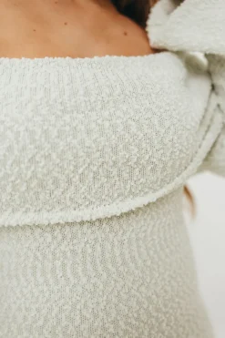 Fashion Worth Collective Nora Knit Maxi Dress in Seafoam- Bump Friendly
