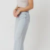 Fashion Worth Collective Nori Lightly Distressed Stretch Denim in Light Wash