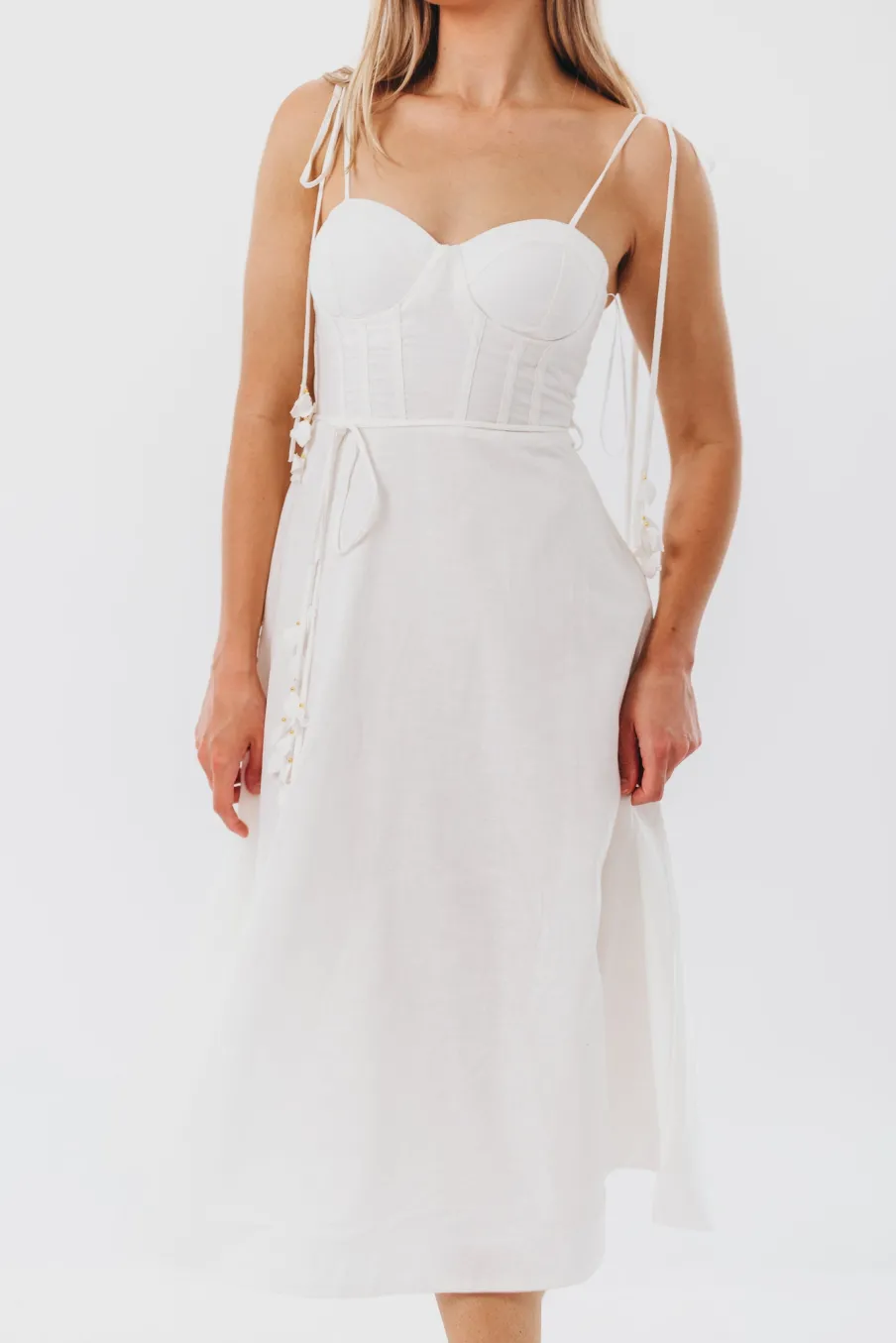 Sale Worth Collective Norma Jean Bustier-Style Midi Dress in White