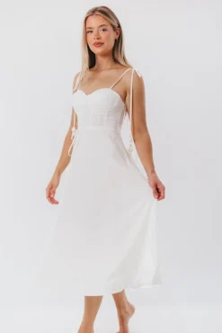 Sale Worth Collective Norma Jean Bustier-Style Midi Dress in White