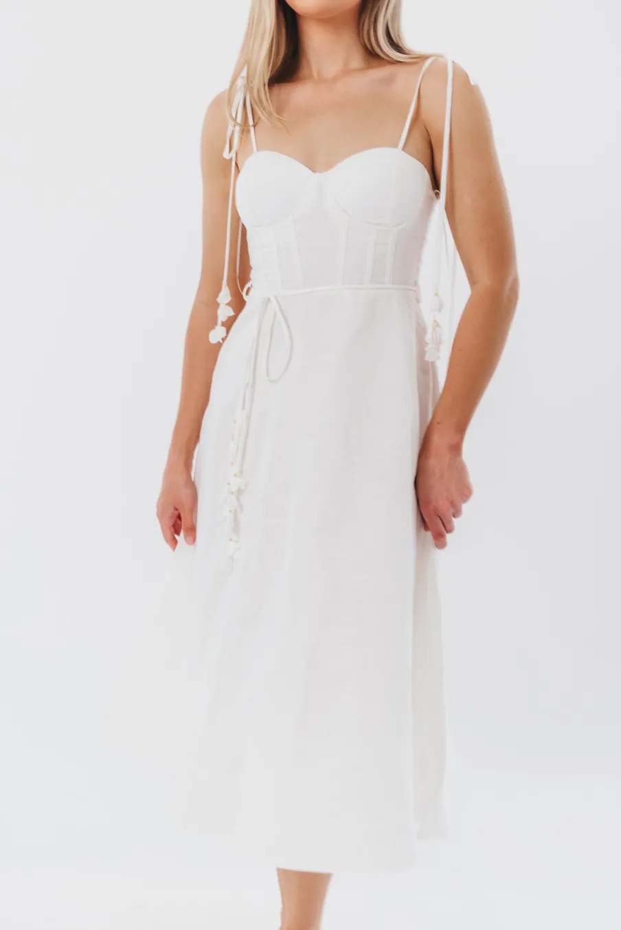 Sale Worth Collective Norma Jean Bustier-Style Midi Dress in White