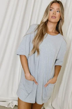 Clearance Worth Collective Nylah Oversized Romper in Grey