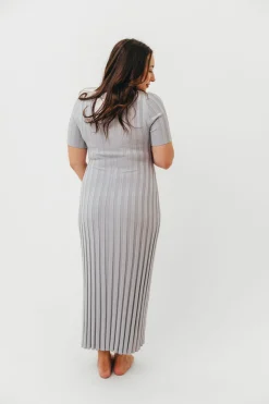 Sale Worth Collective Oakley Ribbed Maxi Dress in Light Blue - Bump Friendly