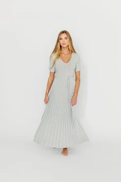 Best Worth Collective Oakley Ribbed Maxi Dress in Heather Grey -Bump Friendly