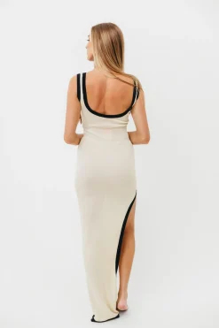 Clearance Worth Collective Odora Knit Dress in Cream Black