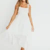 Best Worth Collective Palmer Asymmetrical Hem Midi Dress in White