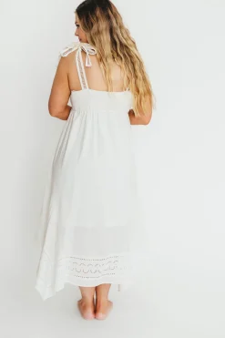 Best Worth Collective Palmer Asymmetrical Hem Midi Dress in White