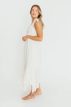 Best Worth Collective Palmer Asymmetrical Hem Midi Dress in White
