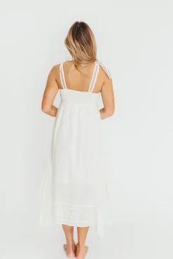 Best Worth Collective Palmer Asymmetrical Hem Midi Dress in White
