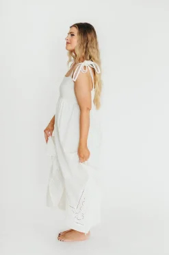 Best Worth Collective Palmer Asymmetrical Hem Midi Dress in White