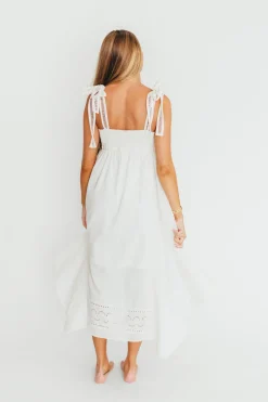 Best Worth Collective Palmer Asymmetrical Hem Midi Dress in White
