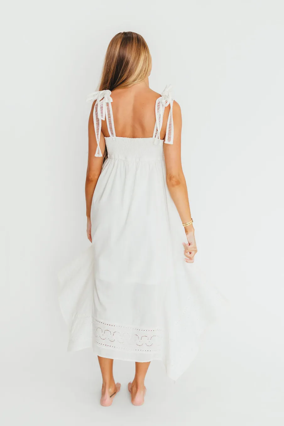 Best Worth Collective Palmer Asymmetrical Hem Midi Dress in White