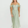 Outlet Worth Collective Paulina Sleeveless Sweetheart Midi Dress in Light Sage
