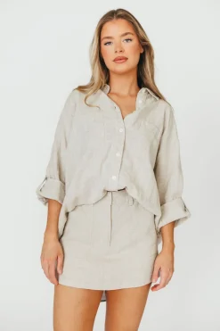 Sale Worth Collective Peyton Button Down Shirt in Linen