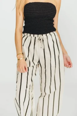 Online Worth Collective Poppy Textured Tube Top in Black