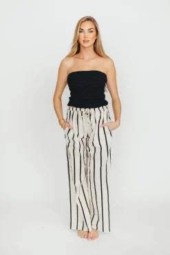 Online Worth Collective Poppy Textured Tube Top in Black