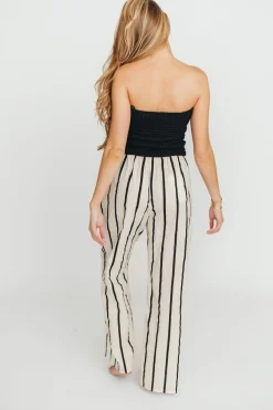 Online Worth Collective Poppy Textured Tube Top in Black