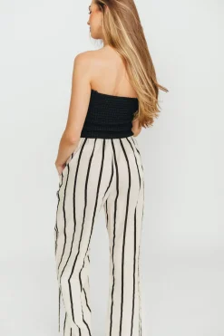 Online Worth Collective Poppy Textured Tube Top in Black