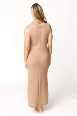 Fashion Worth Collective Quinn Turtleneck Maxi Dress in Taupe