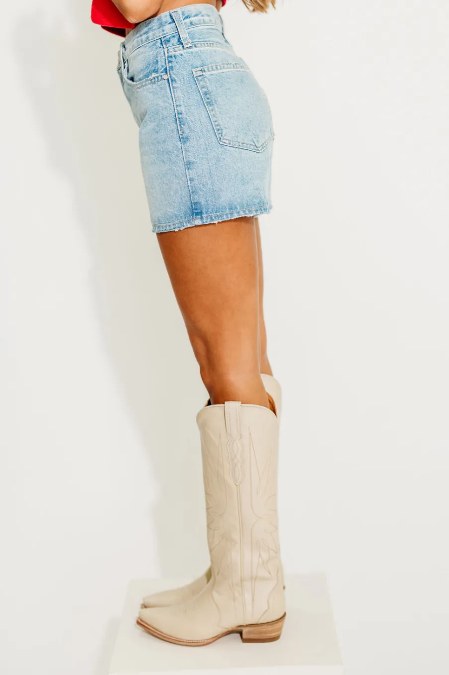 Sale Worth Collective Rayna Vintage High Rise Shorts in Light Denim