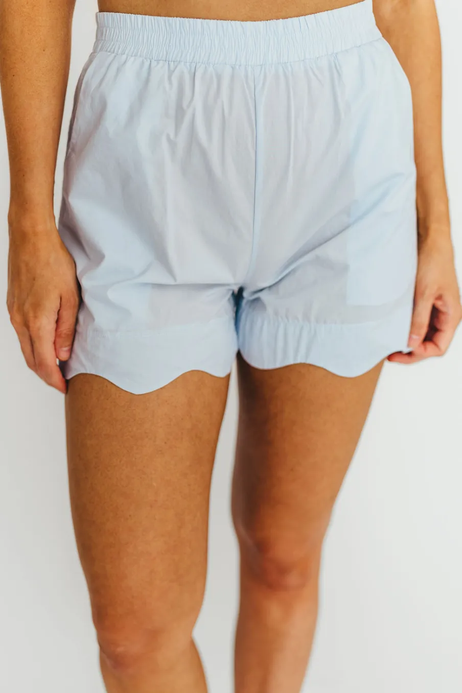 Best Worth Collective Ricci Scallop Shorts in Blue