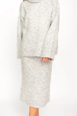 Sale Worth Collective Robyn Knit Skirt in Heather Grey - Bump Friendly
