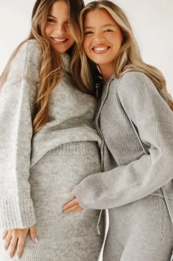 Sale Worth Collective Robyn Knit Skirt in Heather Grey - Bump Friendly