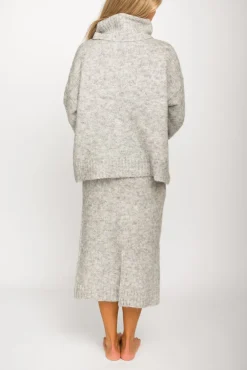 Sale Worth Collective Robyn Knit Skirt in Heather Grey - Bump Friendly