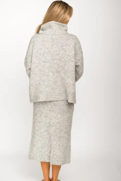 Sale Worth Collective Robyn Knit Skirt in Heather Grey - Bump Friendly