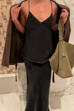 Fashion Worth Collective Romana Cami Top and Skirt Set in Black