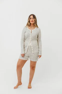 New Worth Collective Rori Maternity Pajama Set in Ivory - Bump Friendly