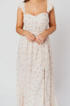 Online Worth Collective Rosamund Bustier-Style Maxi Dress in Blush Pink Floral - Inclusive Siz