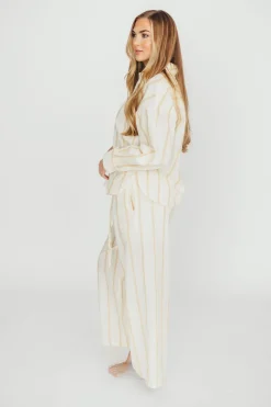 Outlet Worth Collective Rowan Pants in Beige Stripe
