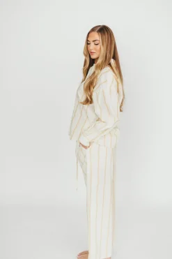 Outlet Worth Collective Rowan Pants in Beige Stripe