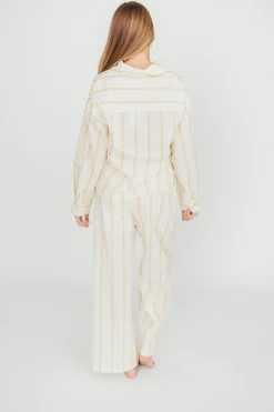 Outlet Worth Collective Rowan Pants in Beige Stripe