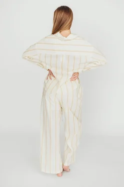 Outlet Worth Collective Rowan Pants in Beige Stripe