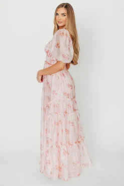 Clearance Worth Collective Sarah Maxi Dress in Pink Floral