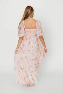 Clearance Worth Collective Sarah Maxi Dress in Pink Floral
