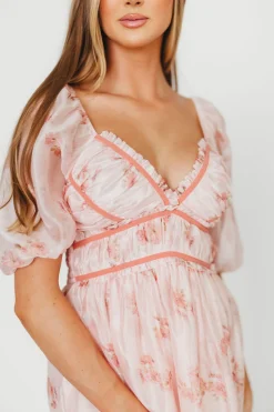 Clearance Worth Collective Sarah Maxi Dress in Pink Floral