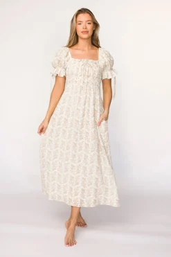Clearance Worth Collective Savanna Steppe 100% Cotton Dress in Taupe - Bump Friendly & Inclusive