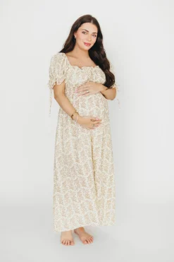 Clearance Worth Collective Savanna Steppe 100% Cotton Dress in Taupe - Bump Friendly & Inclusive