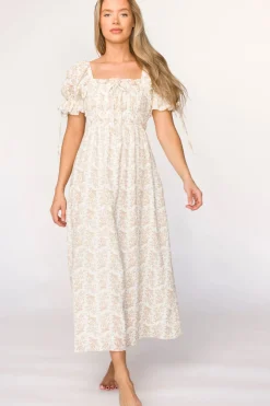 Clearance Worth Collective Savanna Steppe 100% Cotton Dress in Taupe - Bump Friendly & Inclusive