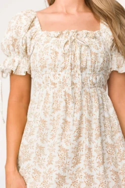 Clearance Worth Collective Savanna Steppe 100% Cotton Dress in Taupe - Bump Friendly & Inclusive