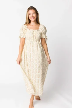 Clearance Worth Collective Savanna Steppe 100% Cotton Dress in Taupe - Bump Friendly & Inclusive